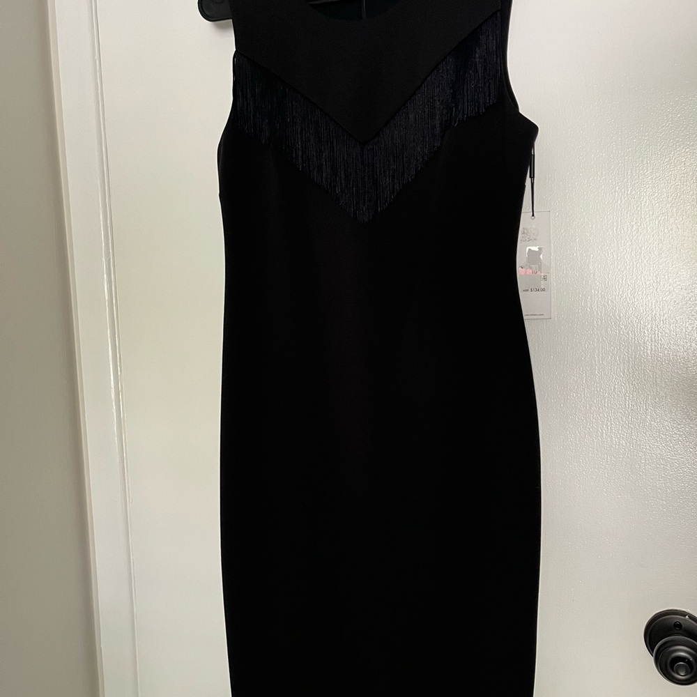 Calvin Klein Black Fringe Dress size 10 - Picture 3 of 14